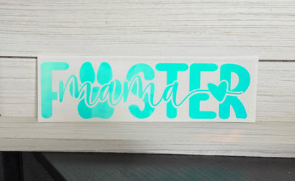 Foster Mama Pawprint Heart Decal