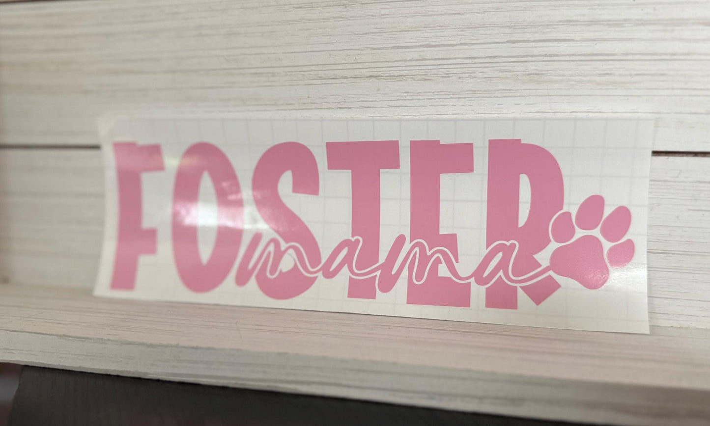 Foster Mama Pawprint Decal
