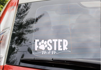 Foster Mom Pawprint Decal