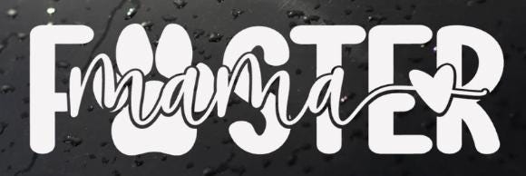 Foster Mama Pawprint Heart Decal