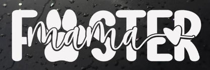 Foster Mama Pawprint Heart Decal