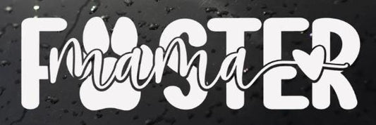 Foster Mama Pawprint Heart Decal