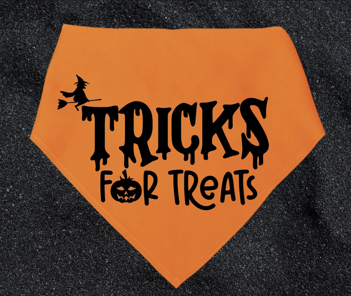 Tricks for Treats - Dog Bandana - Triangle tie on - 26"/31.5"