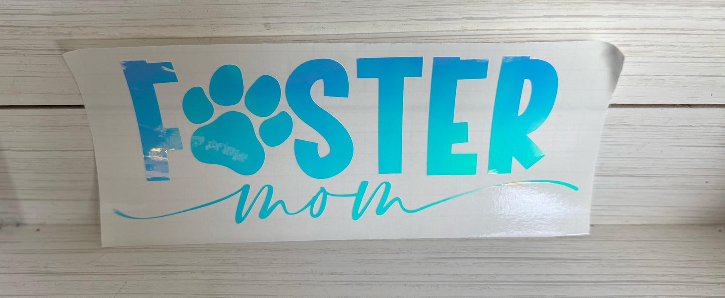 Foster Mom Pawprint Decal