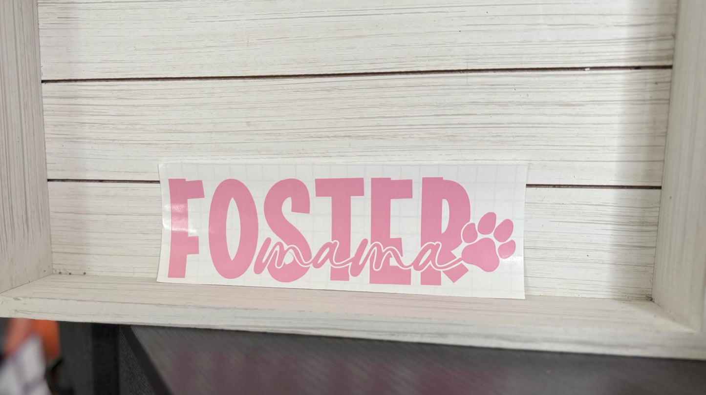 Foster Mama Pawprint Decal