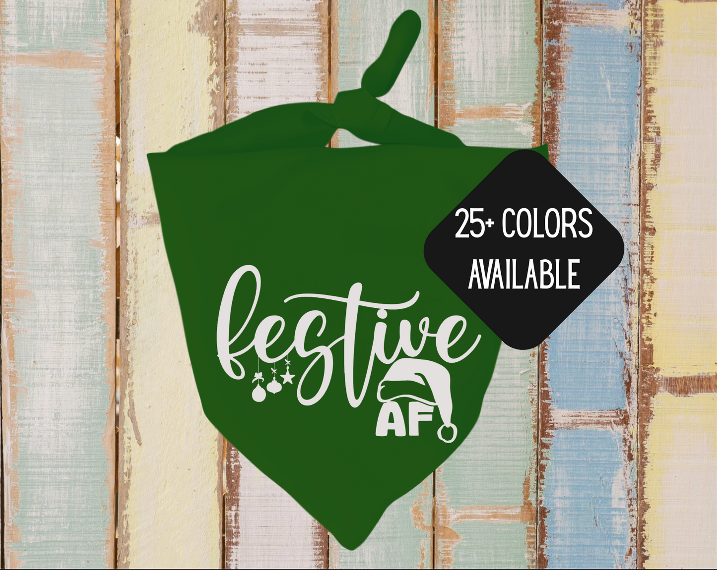 Festive AF - Christmas Dog Bandana - Triangle Tie On - 26"/31.5"