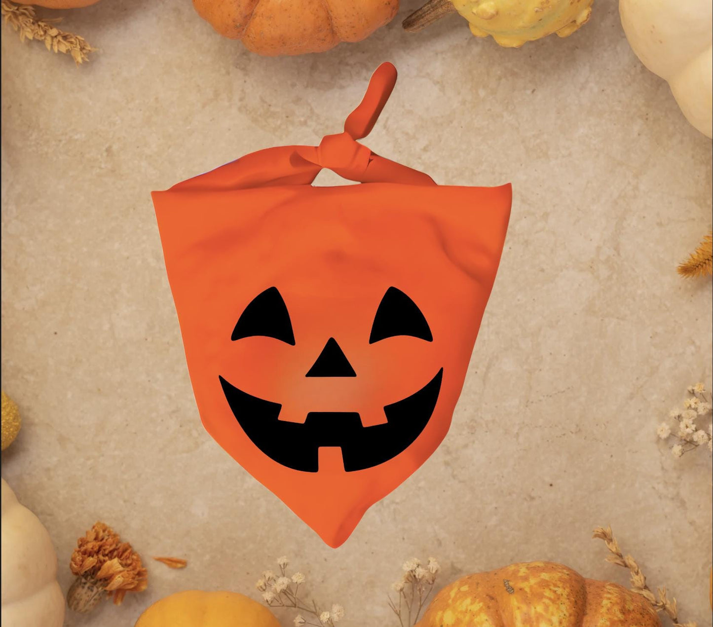 JackOLantern Halloween Dog Bandana - Triangle Tie on - 26"/31.5"