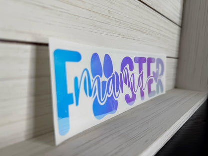 Foster Mama Pawprint Heart Decal