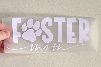 Foster Mom Pawprint Decal