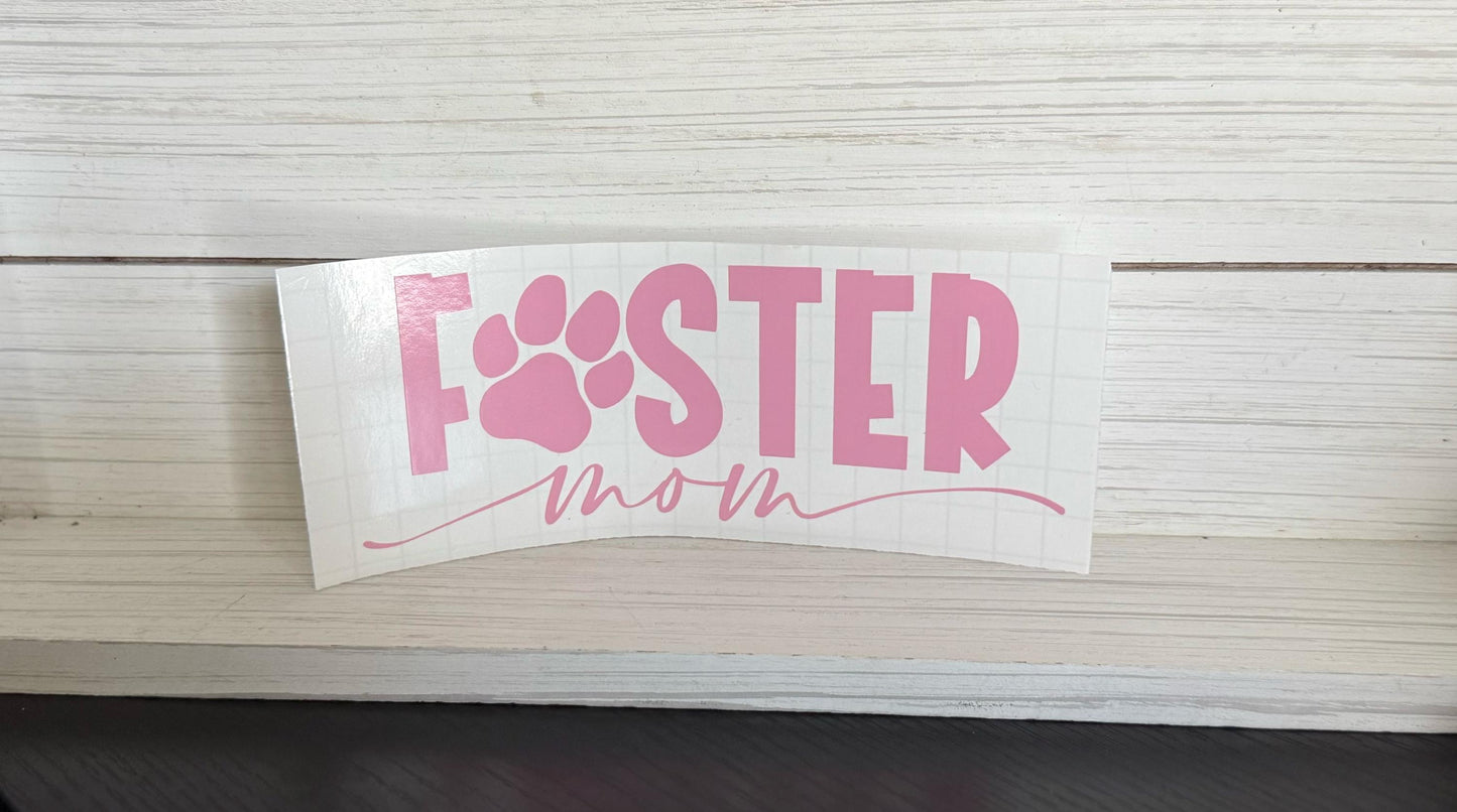 Foster Mom Pawprint Decal